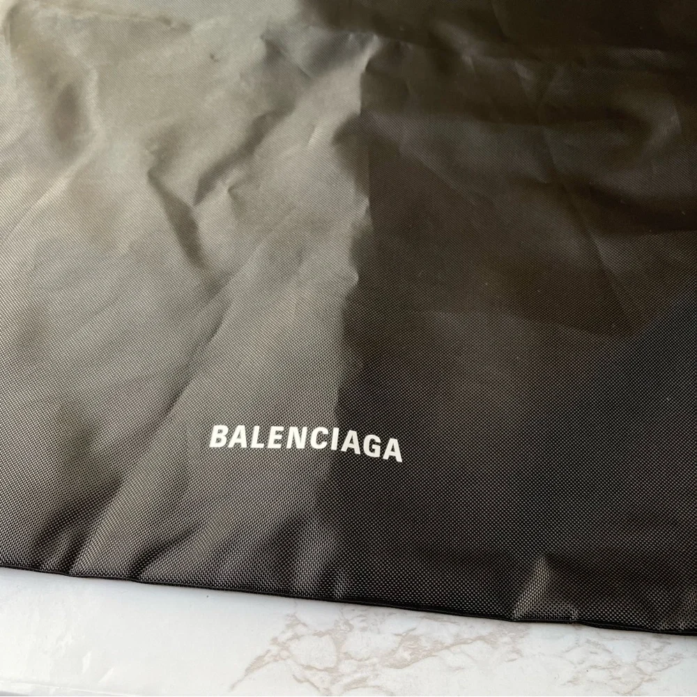 Balenciaga Black Nylon Drawstring Logo Gym Bag Dust Bag - Picture 2 of 4